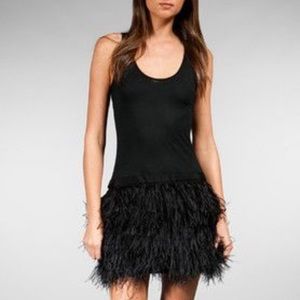 Haute Hippie ostrich feather mini dress